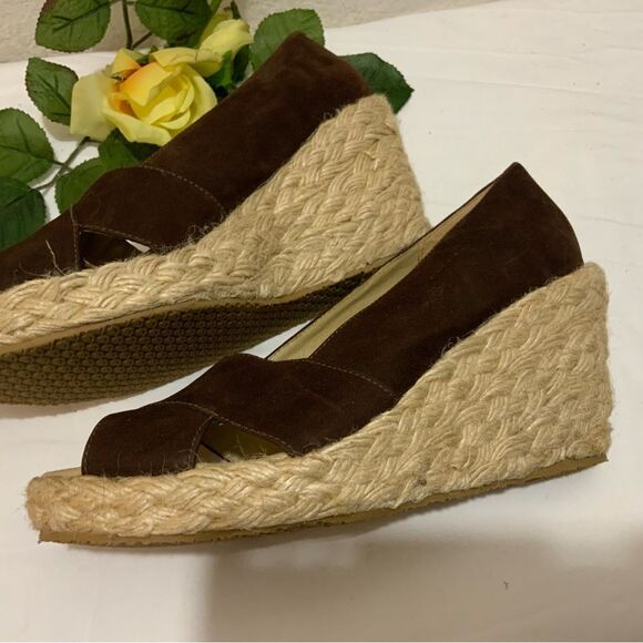 MATISSE Espadrille Heels suede brown size 8 M - Picture 7 of 12